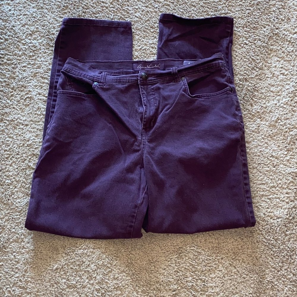 Gloria Vanderbilt Amanda Grape Cotton Pants